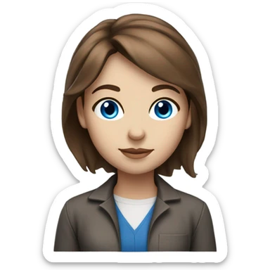 Architect student woman with blue eyes, brown hair. Academic aesthetic   sticker