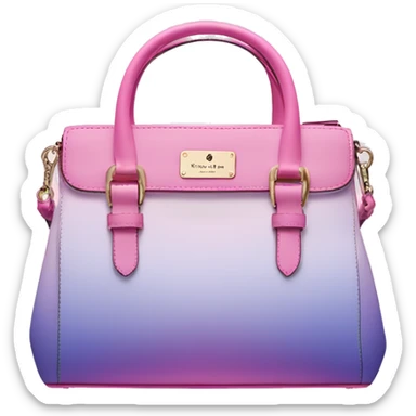 Realistic isolated periwinkle to pink ombre Kate Spade handbag.  sticker