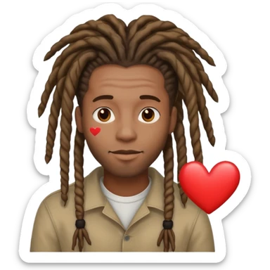 black man w dreads and hearts around him  sticker