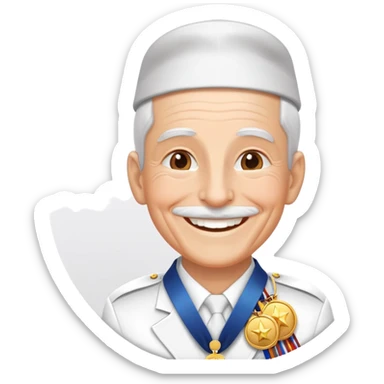 Veteran with medals, smiling, festive atmosphere May 9 sticker