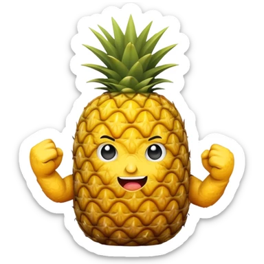 pineapple with a fist sticker