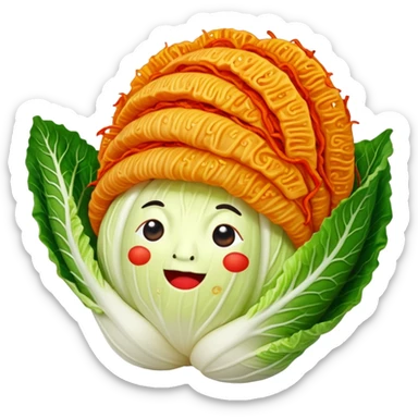 napa cabbage completely covered in kimchi red seasoning on all surfaces, no green, no face sticker