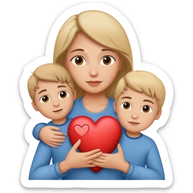 Mom holding her heart for her sons sticker