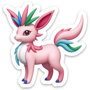 Shaymin-Sylveon-Cresselia-Milotic-Amaura-Pokémon-Fakémon-fusion, full body sticker