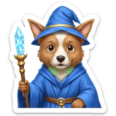Dog wizard sticker