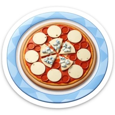 The pizzas have the colors of France on them sticker