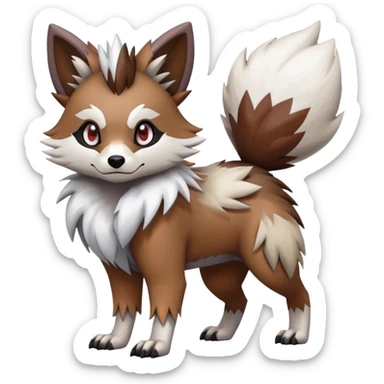  Zigzagoon-Furret-Lycanroc-Hybrid (Full body) sticker