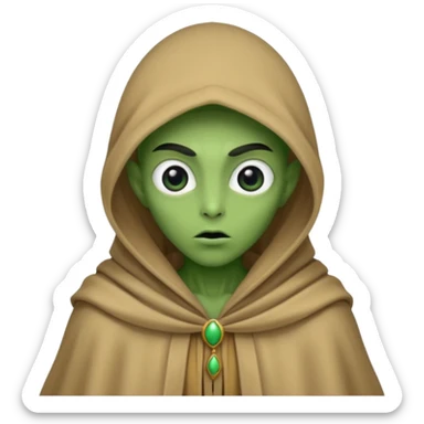 alien living in desert just face  sticker