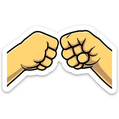 two fists bumping together, cartoonish sticker
