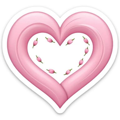 sakura heart with swirling petals sticker