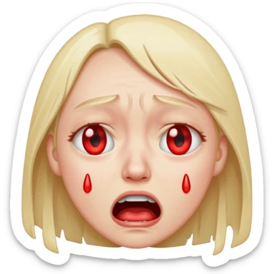 realistic loudly crying face sticker
