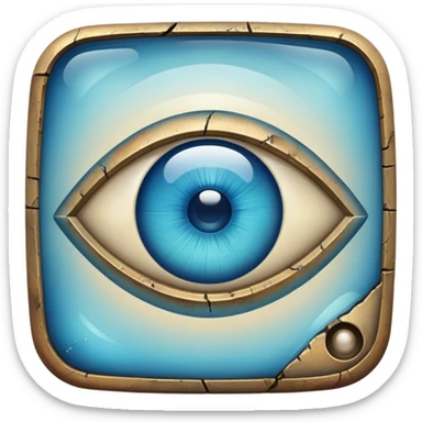 antique blinking watching eye sticker