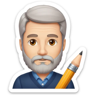 un escritor maduro con barba sticker