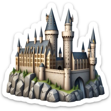 Hogwarts castle with tall towers and magical atmosphere sticker