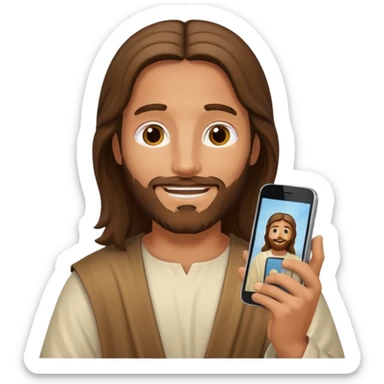 Jésus sur son téléphonesur son téléphone sticker