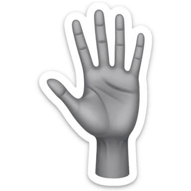 front angle view of a grey colored arm and 5-fingered hand reaching out sticker