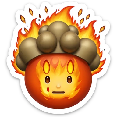 Create a mind blowing face with bombs coming out  sticker