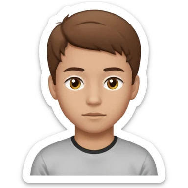 teenager guy hot brown hair, abbs, brown eyes, cute sticker