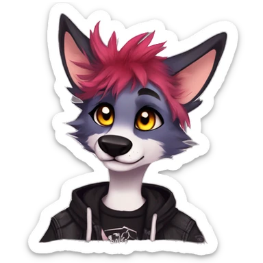 Edgy punk anthro furry by Falvie, LiLaiRa, griffsnuff, AngieWolf sticker