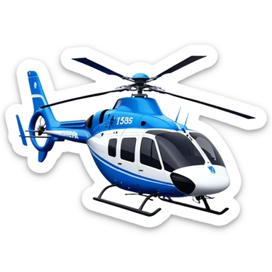 Eurocopter EC135 - Airbus Helicopters (Model Year: 2020) (Iconic colour: Blue and white) sticker