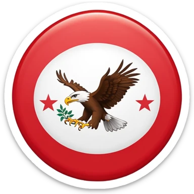 Flag emoji of 1992 dardania flag woth blue background red circle and eagle on circle im this shape: 🏴 sticker