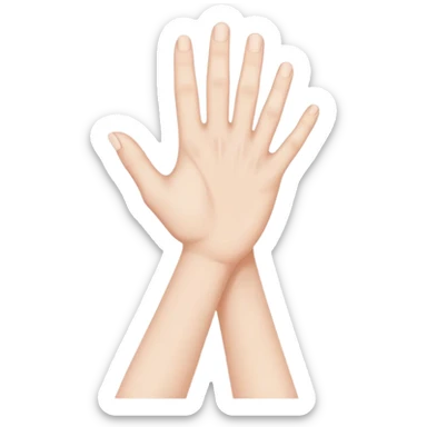 hand crossing over neck  sticker