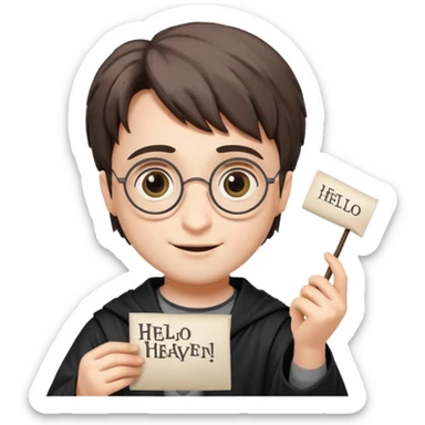 Harran Potter olsun elinde kağıt olsun kağıtta merhaba cennet yazsın sticker