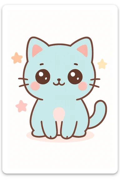 cute cat kawaii style sticker