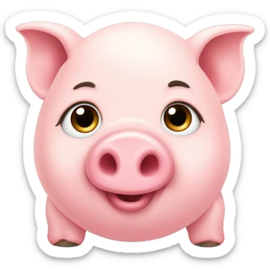 Fat baby pink pig with cute snout sticker