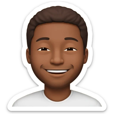 a black dude with a smile so big it reaches his ears sticker