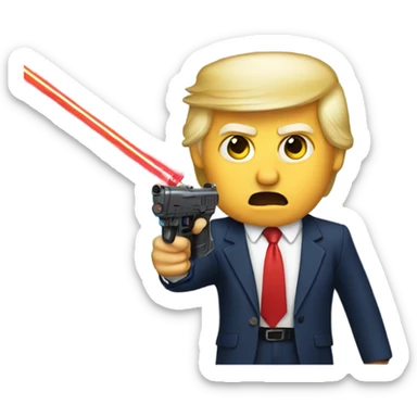 trump with a lazor gun sticker