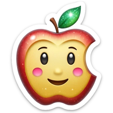 3D Apple-style emoji of fine, tiny glitter dust, sparkling brightly like magical dust. Small particles, glossy, smooth, soft shadows, white background.

 sticker
