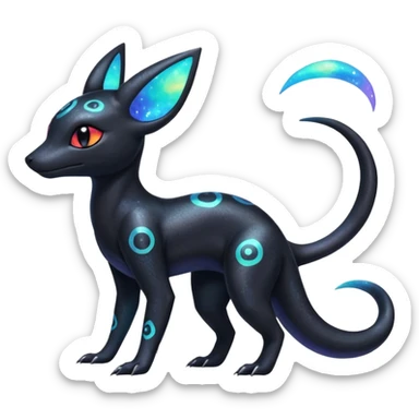 Nebulae Salandit-Umbreon-Fakémon-hybrid-creature (full body)  sticker