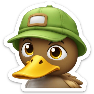 Canard avec une casquette et une capuche  sticker
