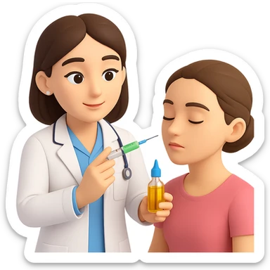 A female doctor who is doing PRP injections, add a patient sticker