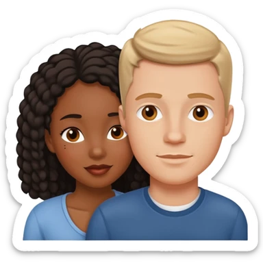 loving interracial couple. black woman and white man. in love  sticker