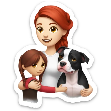Black and white pitbull with red head girl owner sticker