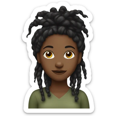 Black girl with locs sticker