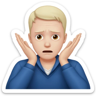 A guy strangling himself tight sticker