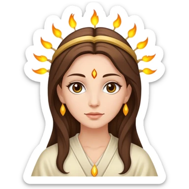 female spiritual healer brunette fairskin sticker