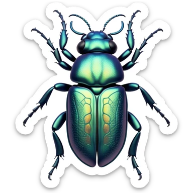 Beautiful and Majestic Beetle Portrait Emoji, Head and body rendered in serene repose with a gentle, content smile, showcasing a robust, intricately patterned exoskeleton with softly closed eyes in tranquil slumber, Simplified yet exquisitely endearing features, highly detailed, glowing with a soft, drowsy metallic light, high shine, relaxed and utterly noble, stylized with an air of timeless natural grandeur, soft glowing outline, capturing the essence of a beautiful and majestic beetle that embodies the refined strength of nature! sticker