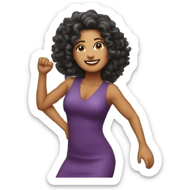 Hispanic 48 year old women with curly hair dancing at a bar sticker