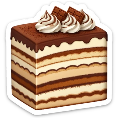 One slice of tiramisu cake sticker