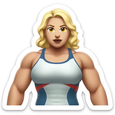 A blonde BBW female wrestler sticker