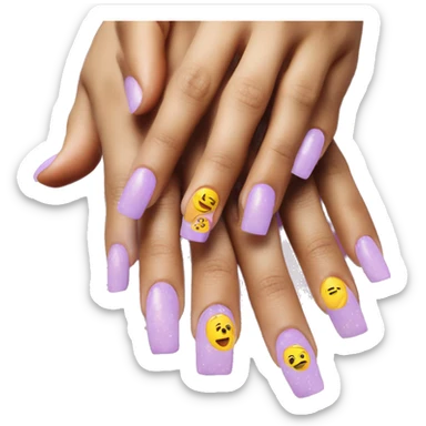 Okay hand emoji with paint acrylic nails sticker