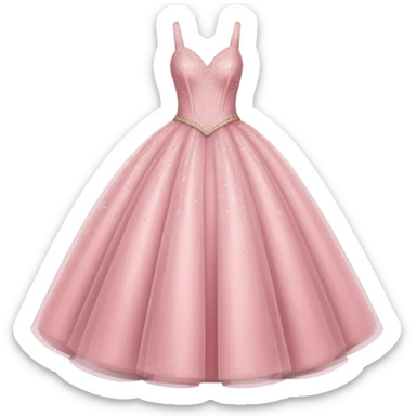 big light pink sparkly ball gown  sticker