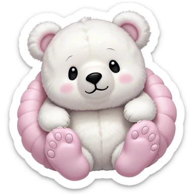 a-fluffy-toy-teddy-with-a-light-pink-colored-shell-and-ears-and-a-big-white-face-and-round-white-bear-feet,-with-a-cute-black-closed-eyes-and-mouth sticker