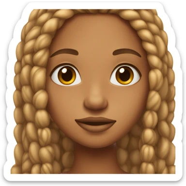 Caramel black skin girl with long braids , long lashes and nose piercings  sticker