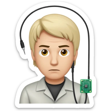 Neo getting knowledge downloaded to his mind by that wire and pin  sticker