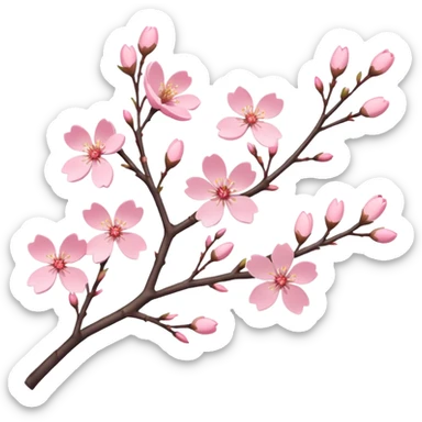 pastel sakura branch with blossoms sticker